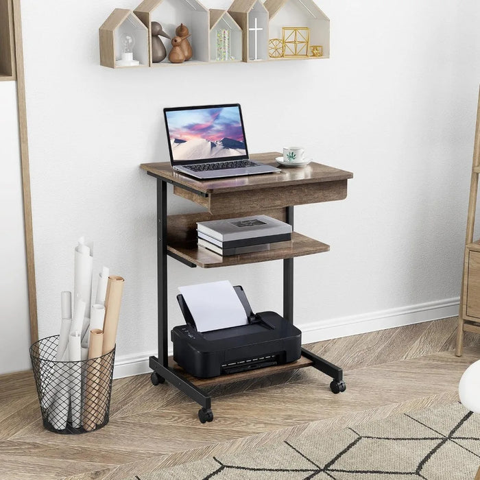 Bureau compact à roulettes